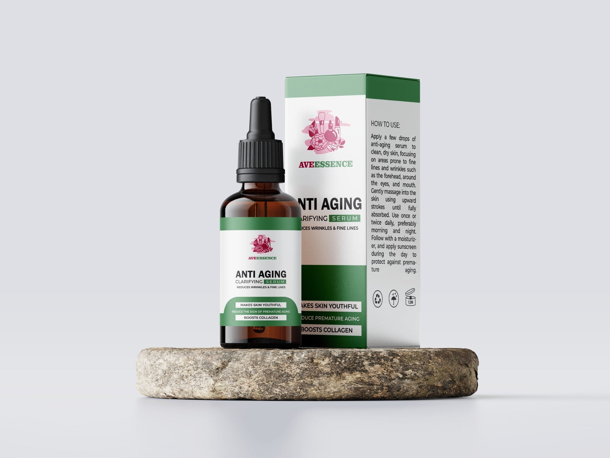 Aveessence Anti Aging Clarifying Serum bottle and packaging